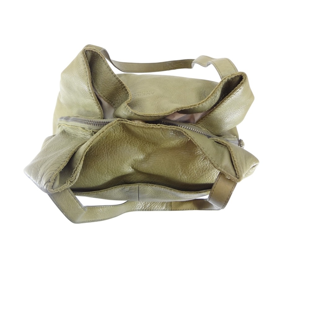 American Leather Co Slouchy Hobo Shoulder Bag Large Olive Green Pebbled - Picture 6 of 9